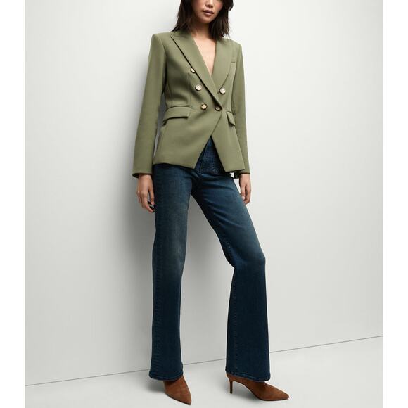 Veronica Beard Miller Dickey Jacket Stone Army Green Classic Blazer Size 8 - Picture 16 of 16